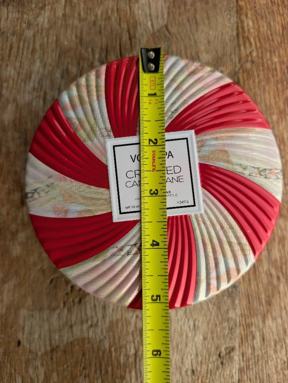 Anthropologie Voluspa Crushed Candy Cane Scented Candle - Red